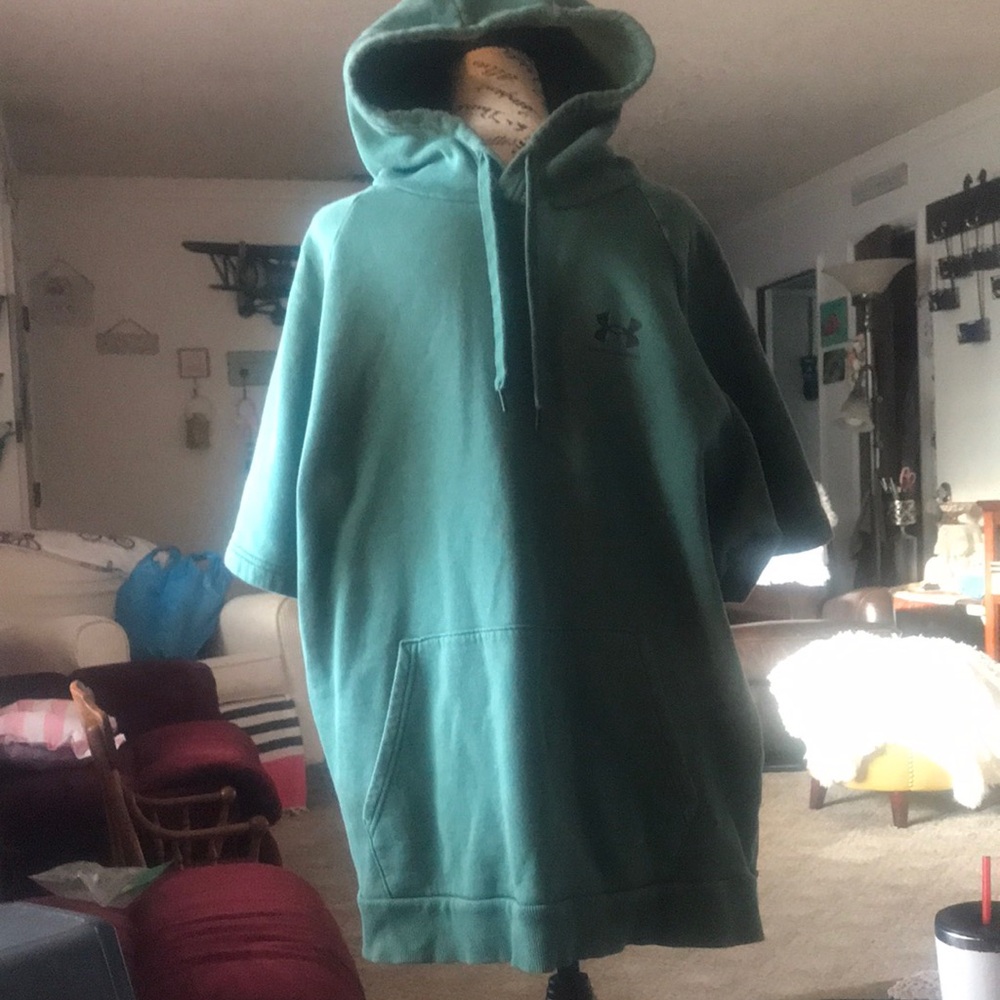 Green Hooded under Armor Sweatshirt with Logo